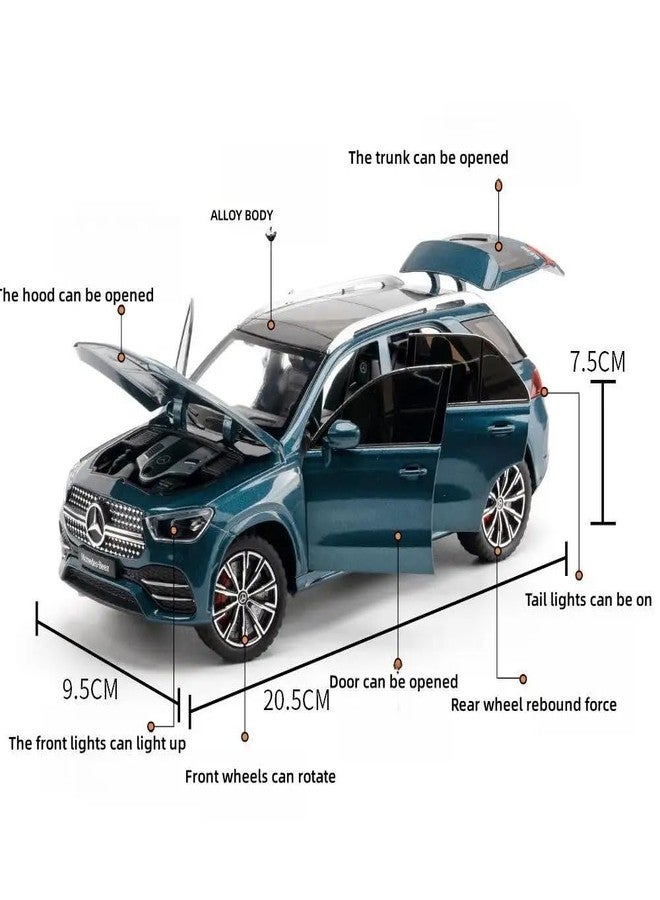 KENIRY Scale Exclusive Alloy Metal Pull Back Die-cast Car Model with Sound Light Mini Auto Toy for Kids Metal Model Toy Car with Sound and Light (1.24 Scale M-Benz GLE 350-BLUE) - Image 4